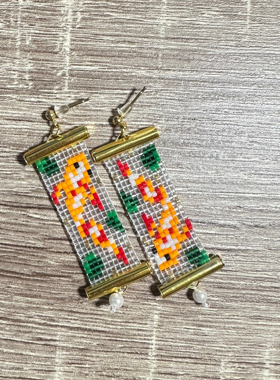 Miyuki Earrings | Koi Fish, orange, red - 2