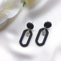 Celeste Black Gem Accent Drop Earring - 1