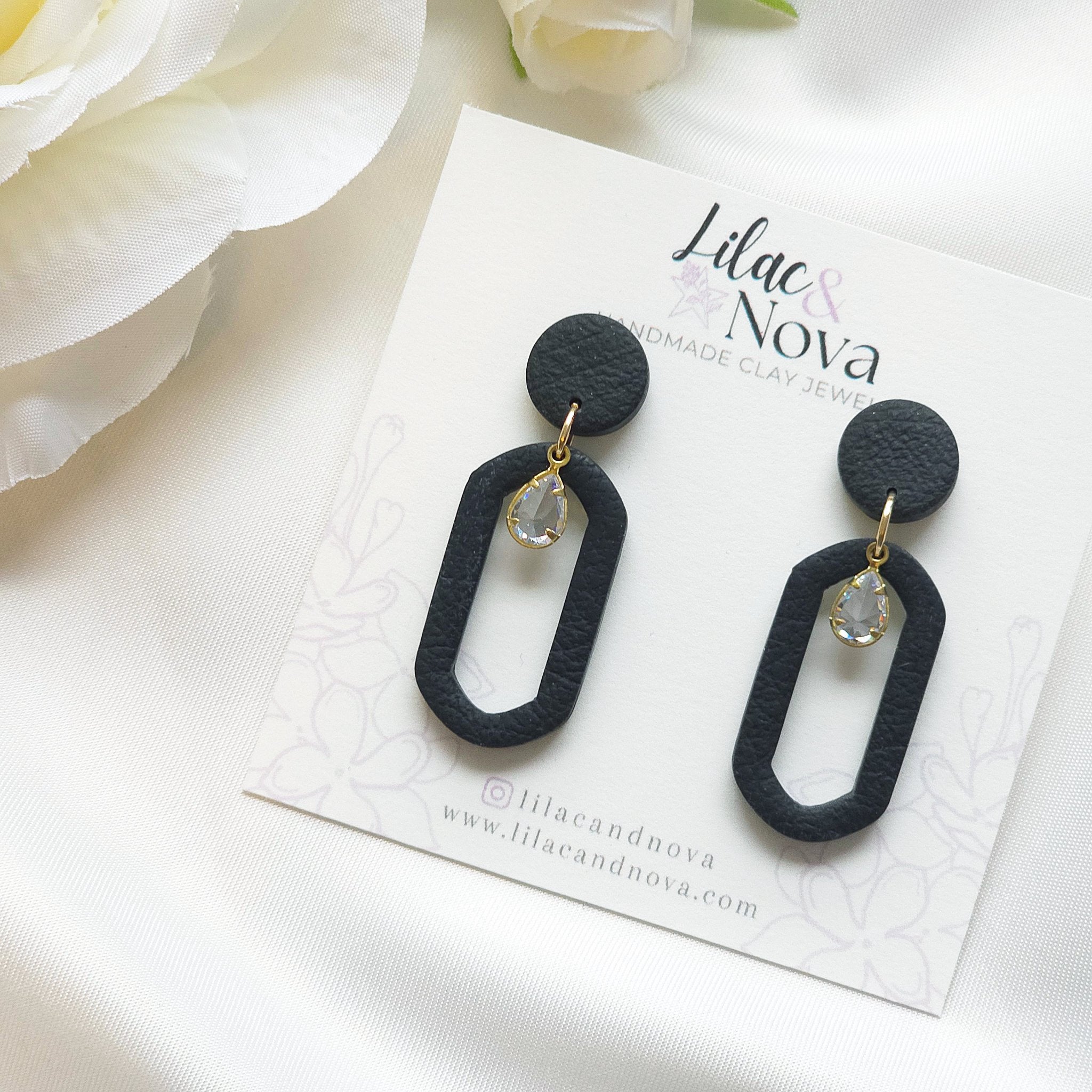 Celeste Black Gem Accent Drop Earring - 3