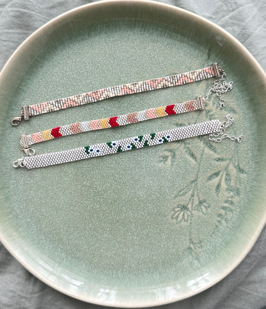 Miyuki Bracelet | Different color & pattern - Adjustable with Silver clasp and chain - 1