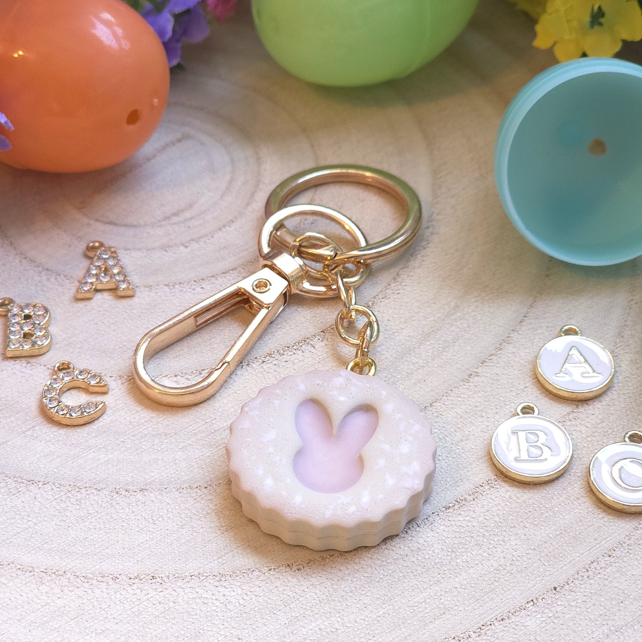 Bunny Sugar Cookie Customizable Keychain Charm - 2