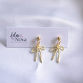 Gold Bow Simple Drop Earring