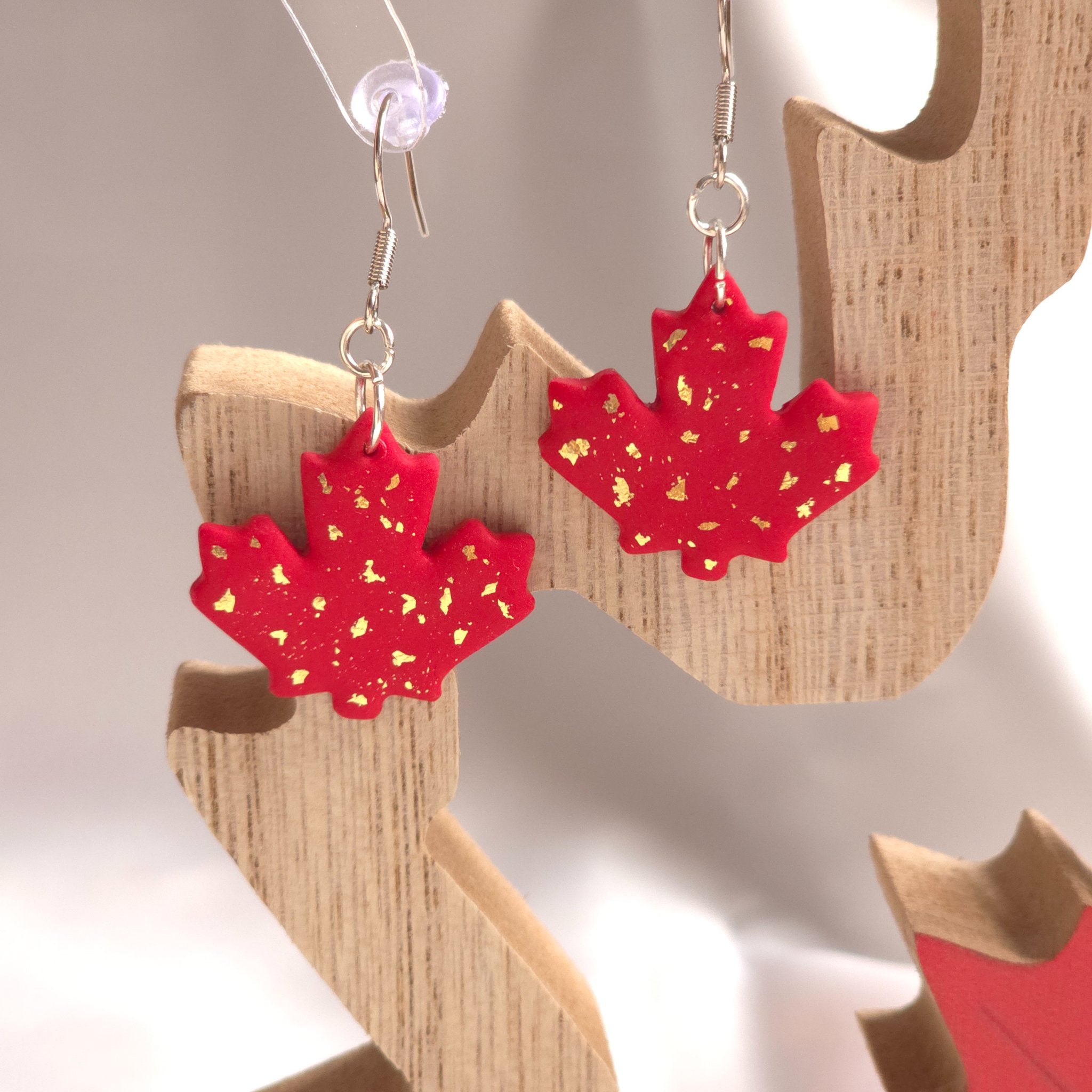 Canada Red Maple Leaf with Gold Accent