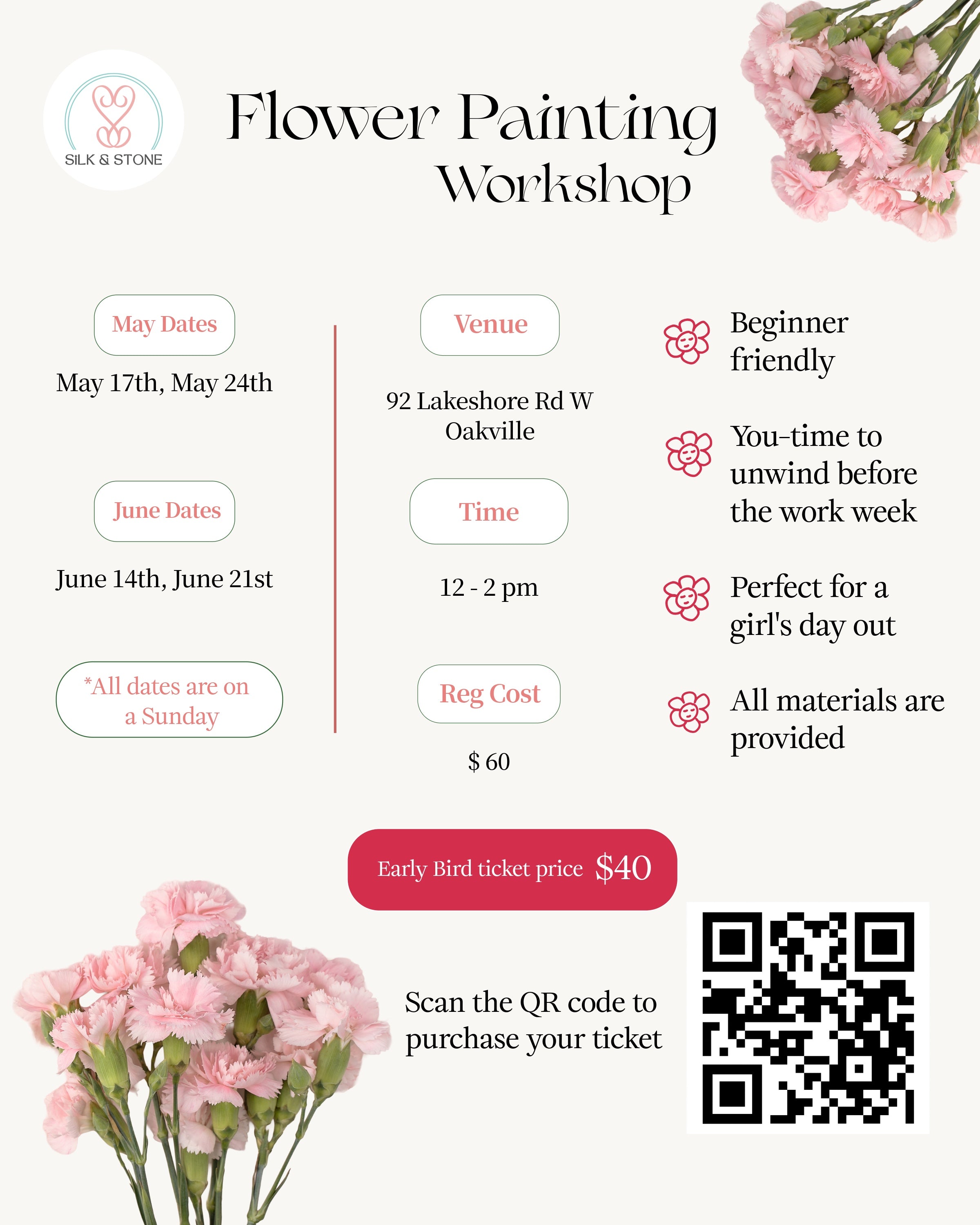 Flower Painting Workshop Early Bird